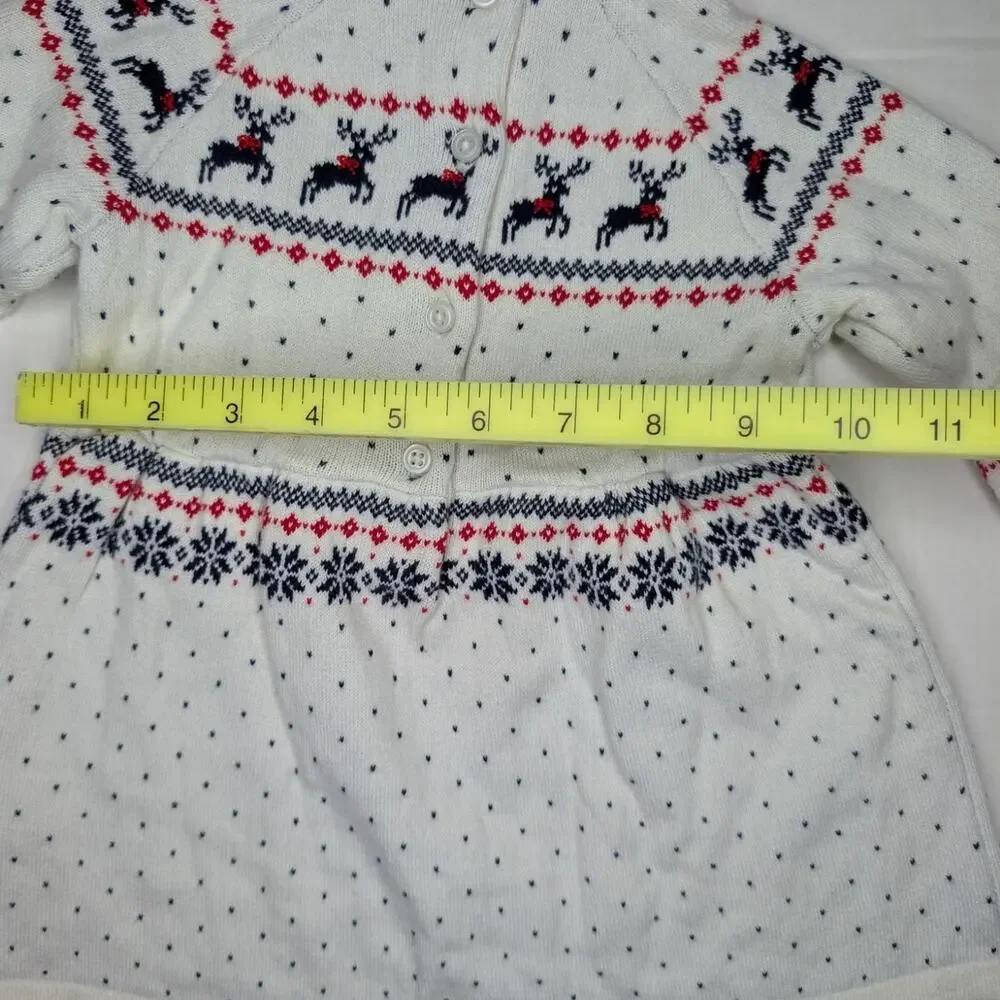 Janie and Jack Fair Isle Holiday Reindeer Sweater Dress - Picture 6 of 9